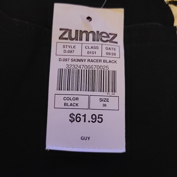 Dript Denim D.097 Racer Black Men's Skinny Jeans Size 38 NWT - Picture 2 of 9